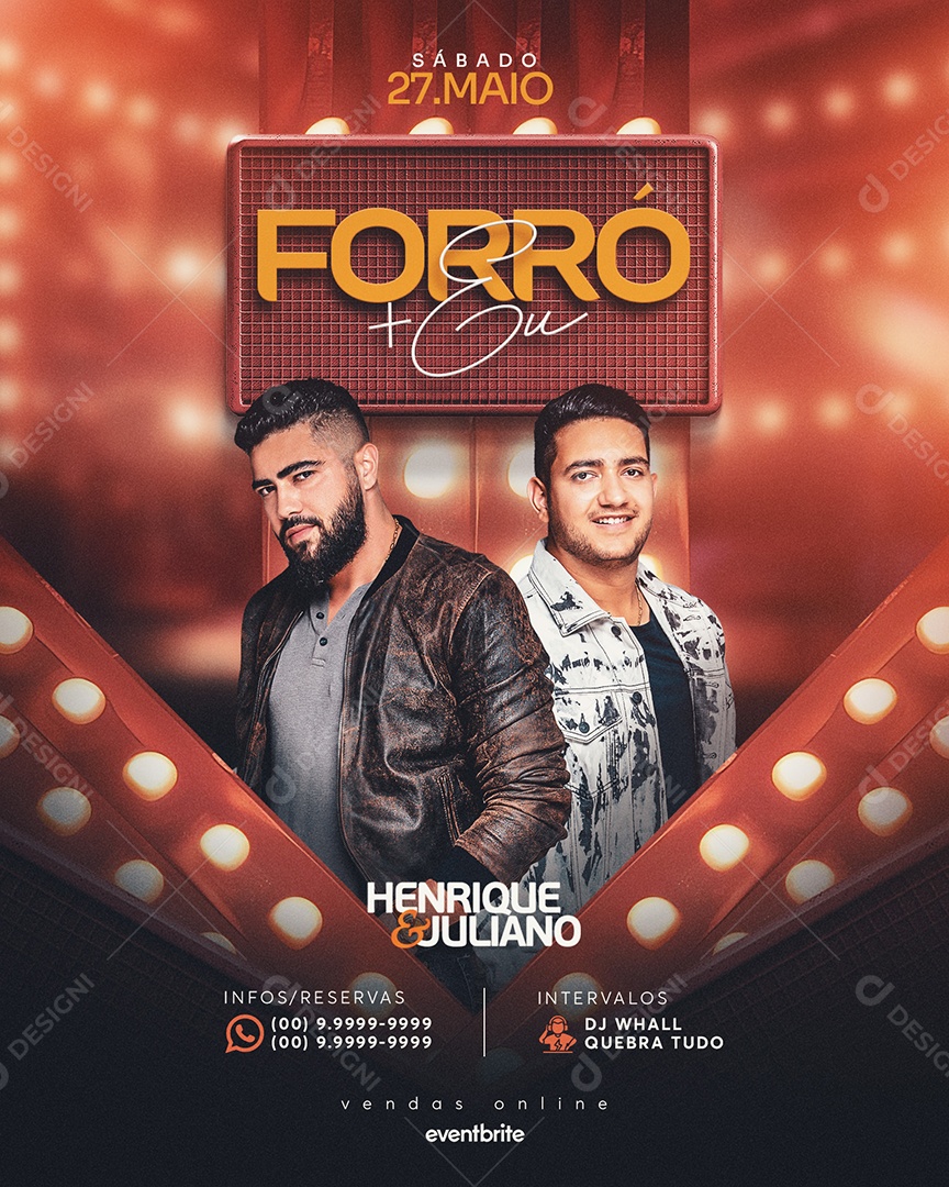 Flyer Forró + Eu Social Media PSD Editável