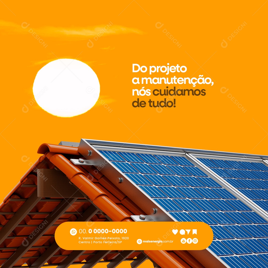 Energia Solar Social Media PSD Editável