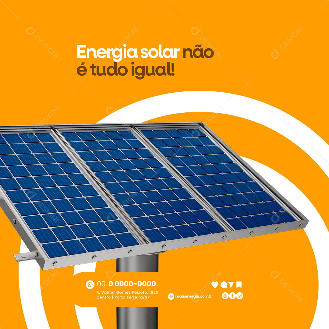 Energia Solar Social Media PSD Editável