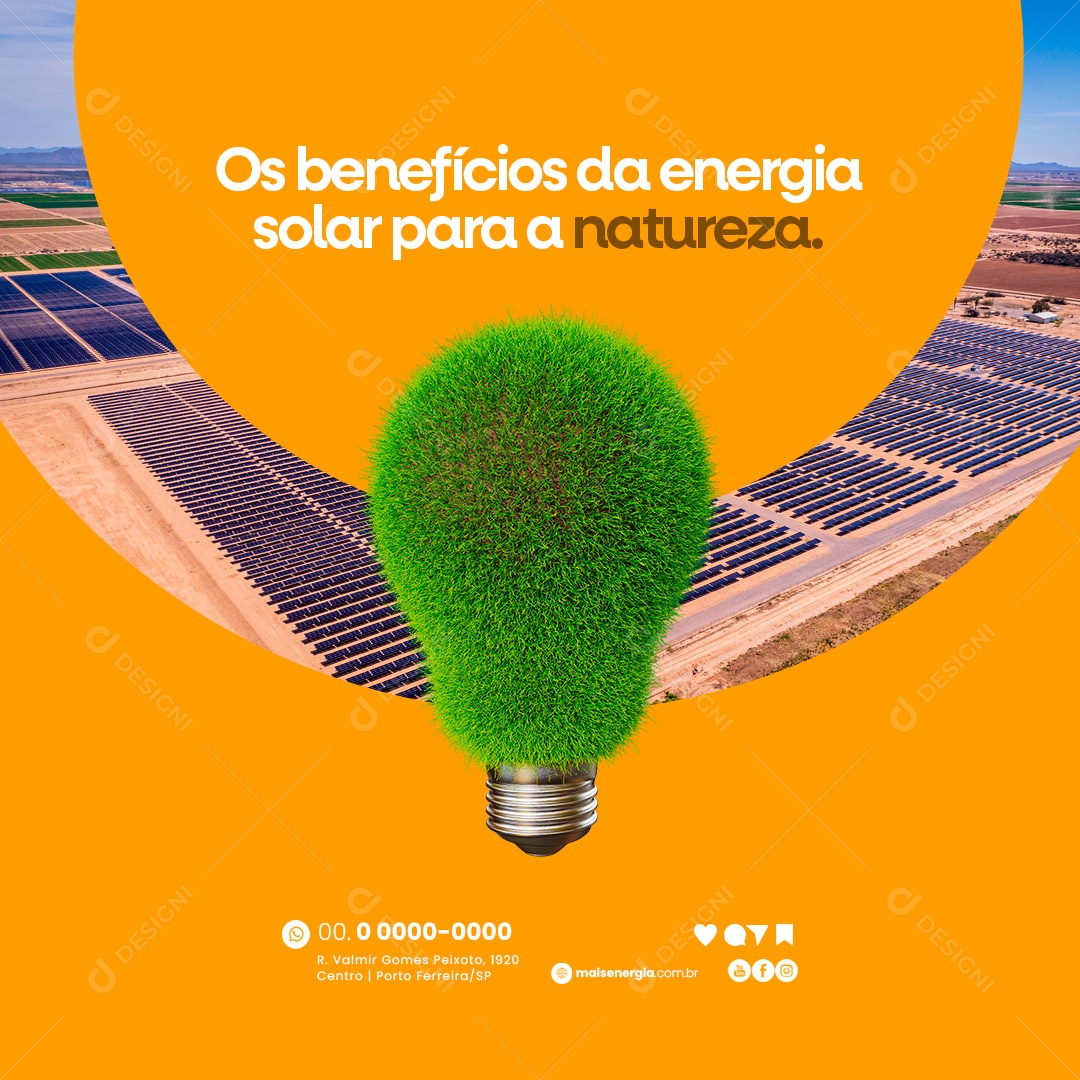 Os Benefícios da Energia Solar Para a Natureza Social Media PSD Editável