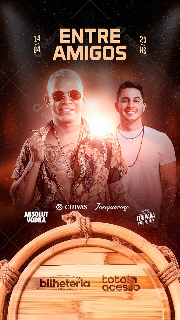 Story Entre Amigos Flyer Aldair Playboy Jonas Esticado Social Media PSD Editável