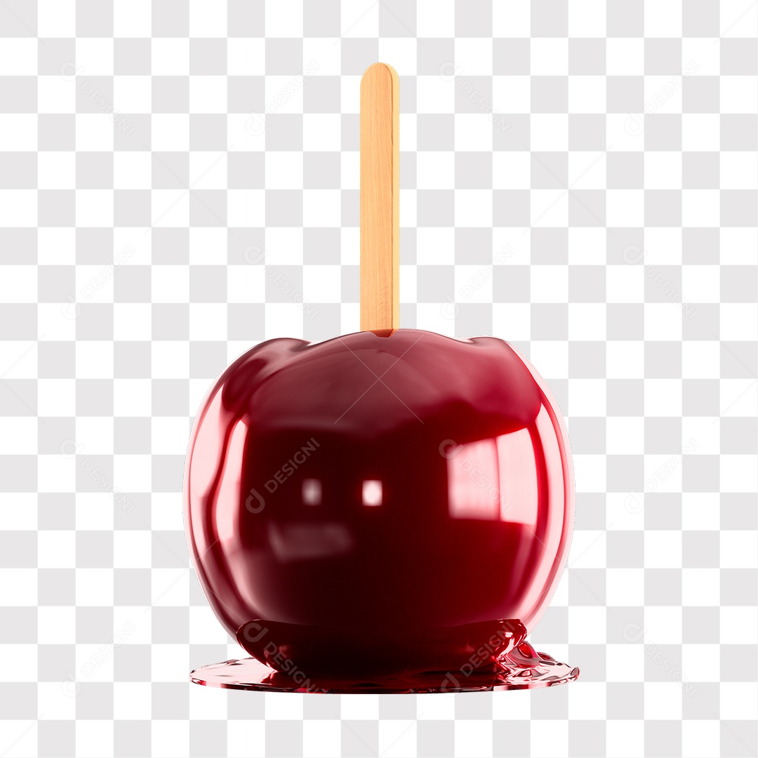 Maçã do Amor Elemento 3D Para Composição PNG Transparente