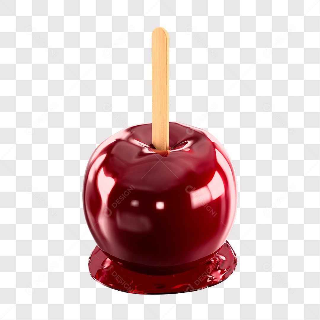 Maçã do Amor Elemento 3D Para Composição PNG Transparente