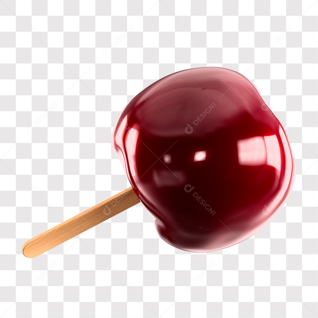 Maçã do Amor Elemento 3D Para Composição PNG Transparente