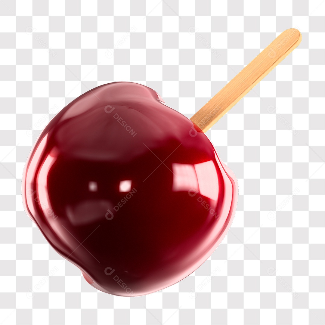 Maçã do Amor Elemento 3D Para Composição PNG Transparente