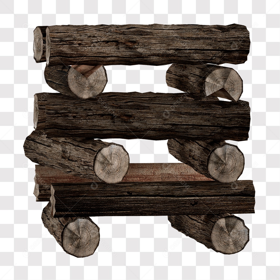 Lenha De Madeira Para Fogo Elemento 3D Para Composição PNG Transparente