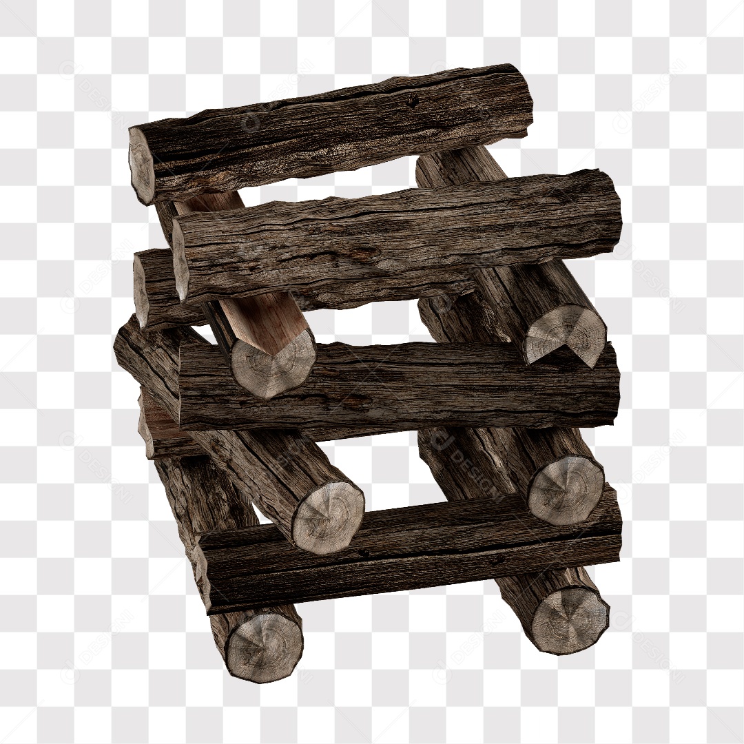 Lenha De Madeira Para Fogo Elemento 3D Para Composição PNG Transparente