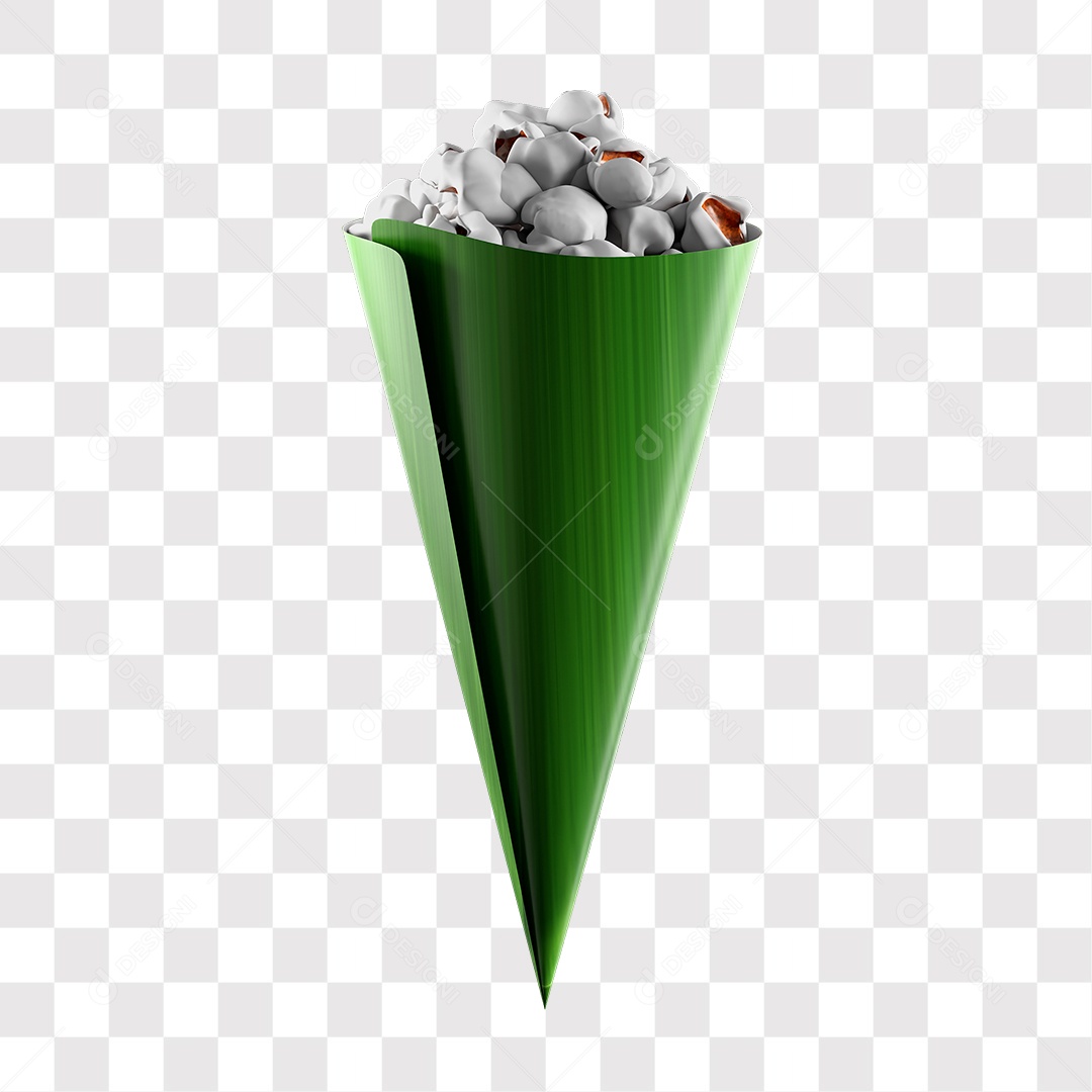 Pipoca Elemento 3D Para Composição PNG Transparente