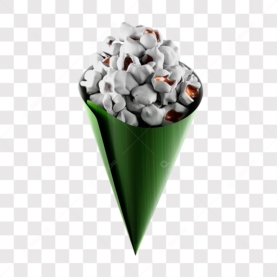 Pipoca Elemento 3D Para Composição PNG Transparente