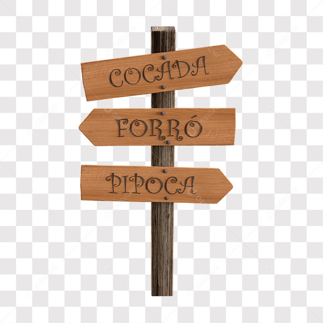 Placas De Madeira Indicativas Elemento 3D PNG Transparente