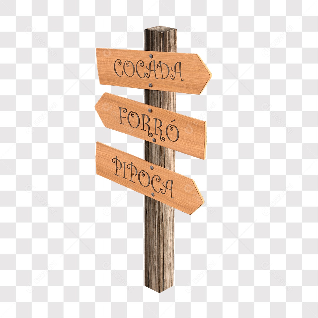 Placas De Madeira Indicativas Elemento 3D PNG Transparente