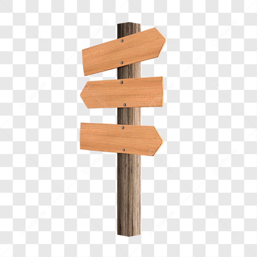 Placas Indicativas De Madeira Elemento 3D PNG Transparente