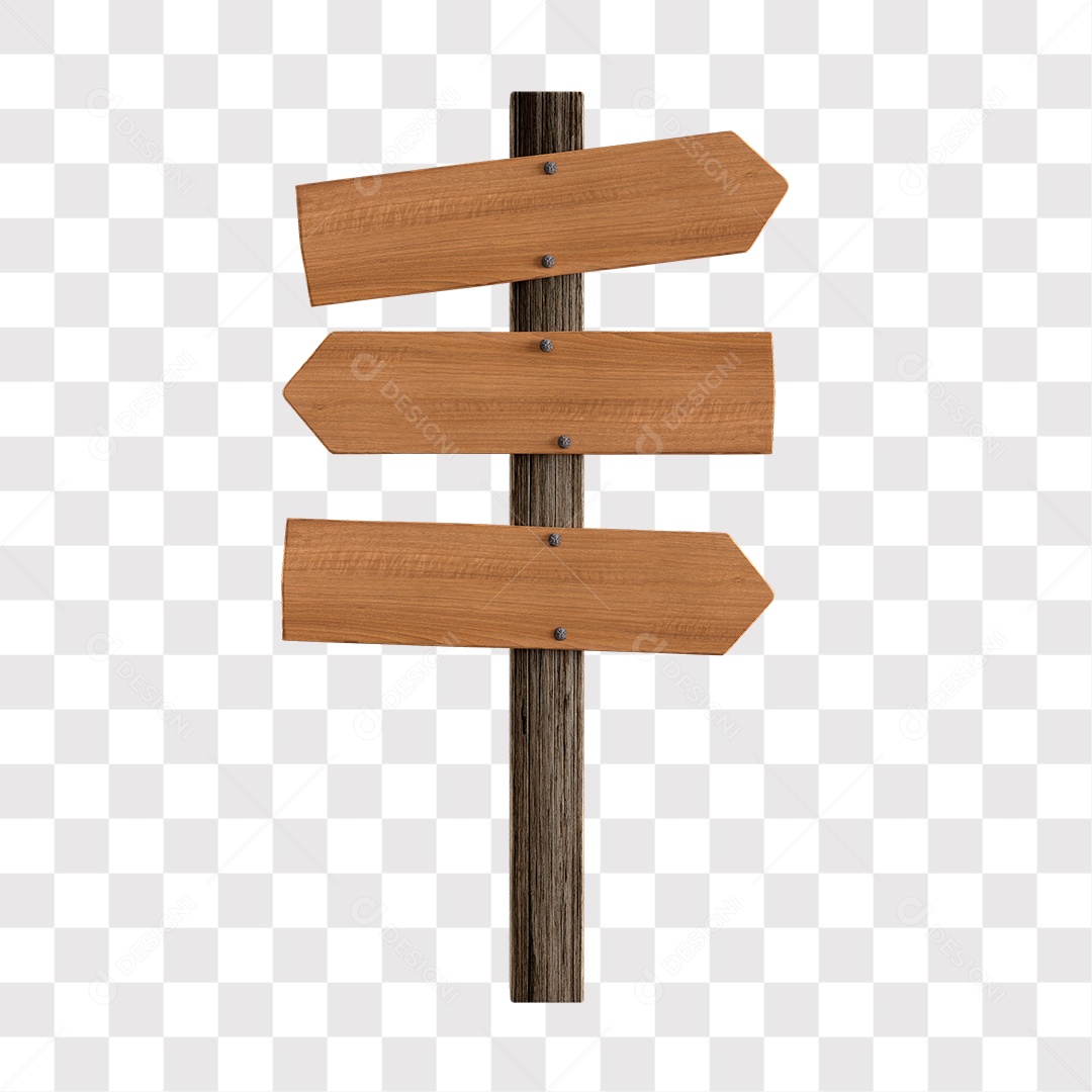 Placas Indicativas De Madeira Elemento 3D PNG Transparente