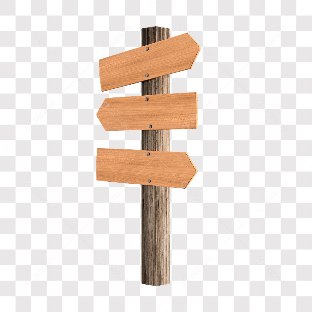 Placas Indicativas De Madeira Elemento 3D PNG Transparente