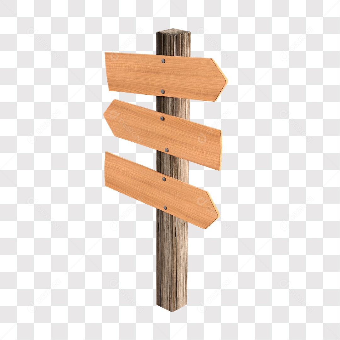 Placas Indicativas De Madeira Elemento 3D PNG Transparente