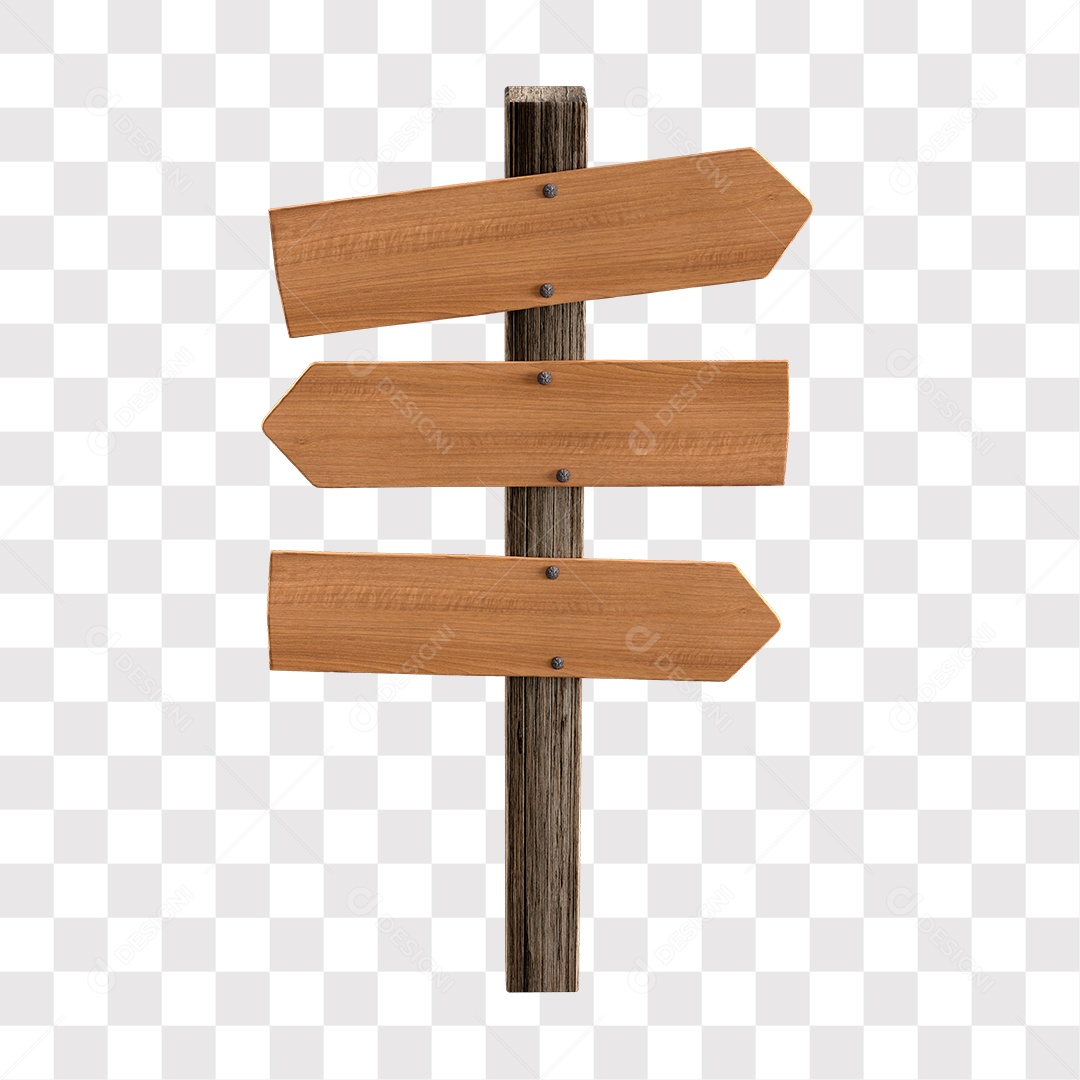Placas Indicativas De Madeira Elemento 3D PNG Transparente
