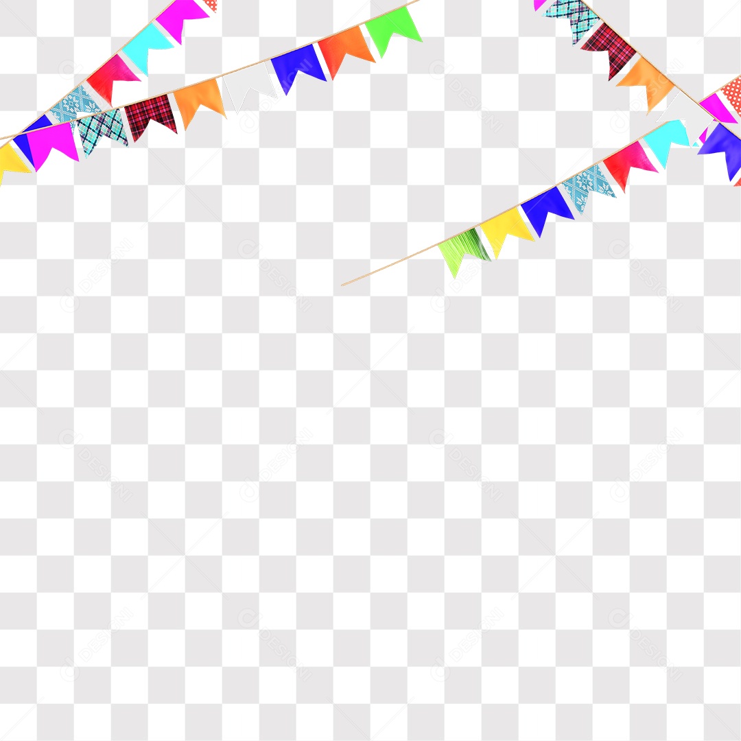 Bandeirinhas De São João Elemento 3D Para Composição PNG Transparente
