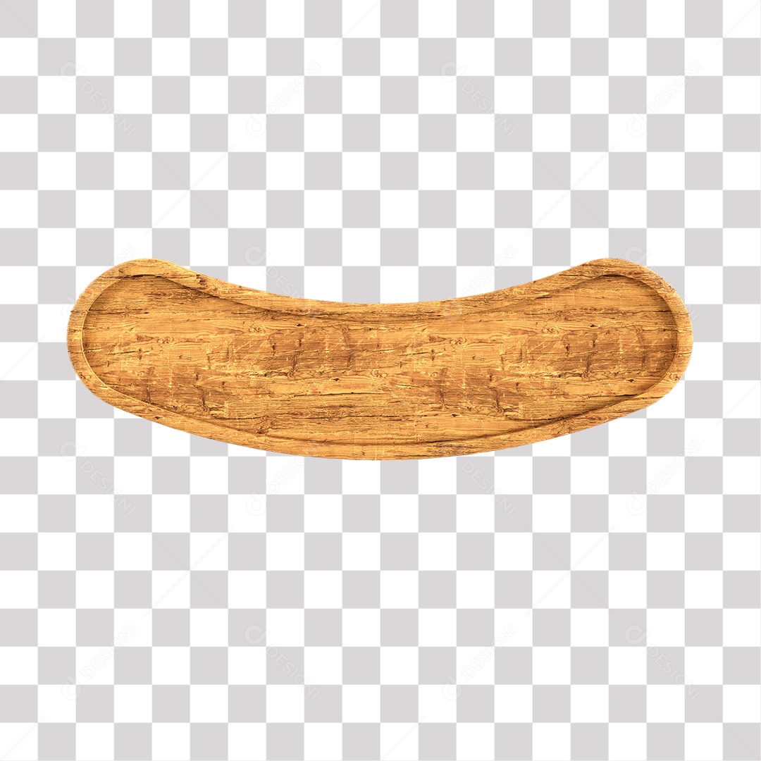 Placa Curva De Madeira Elemento 3D PNG Transparente