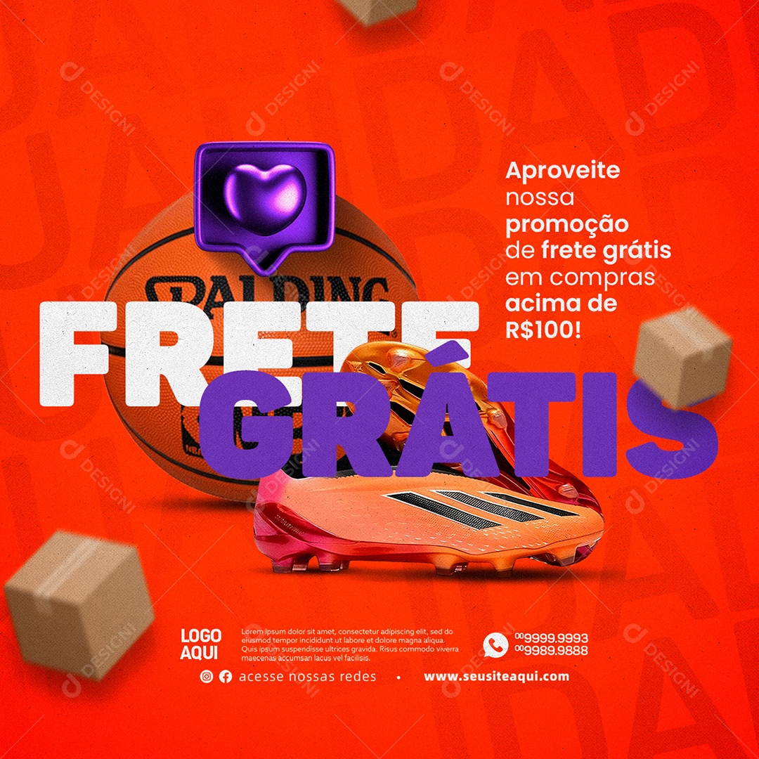 Aproveite Nossa Promoção Frete Grátis Artigos Esportivos Social Media PSD Editável