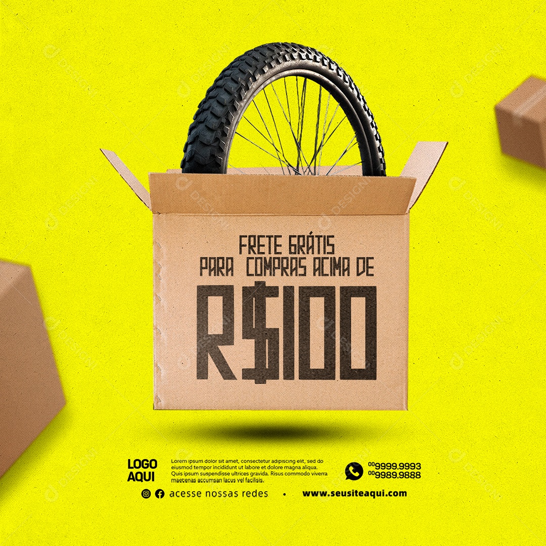 Frete Grátis Para Compras Acima De 100,00 Bicicletaria Social Media PSD Editável