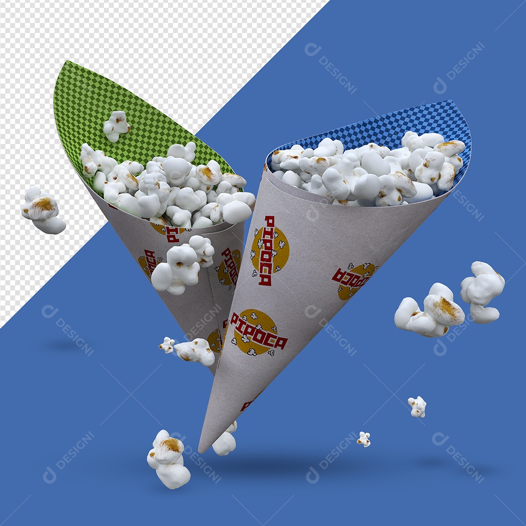 Pacotes De Pipocas Elemento 3D Para Composição PSD