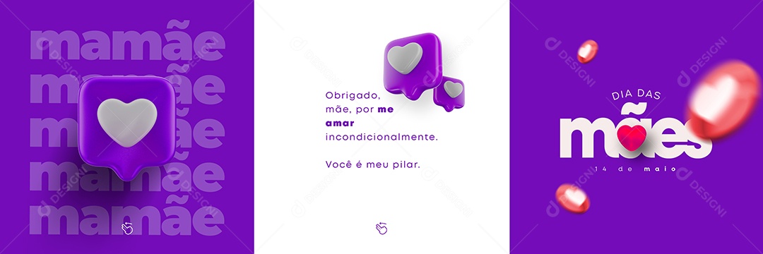 Obrigado Mãe Por Me Amar Incondicionalmente Dia Das Mães Carrossel Social Media PSD Editável