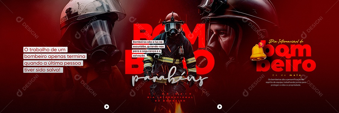 Dia Internacional Do Bombeiro 4 De Maio Carrossel Social Media PSD Editável
