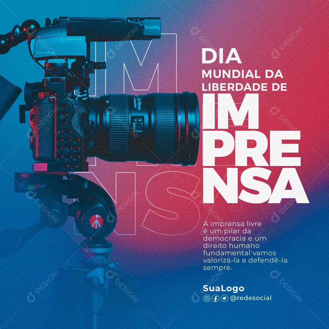 Social Media Dia Mundial Da Liberdade De Imprensa PSD Editavel
