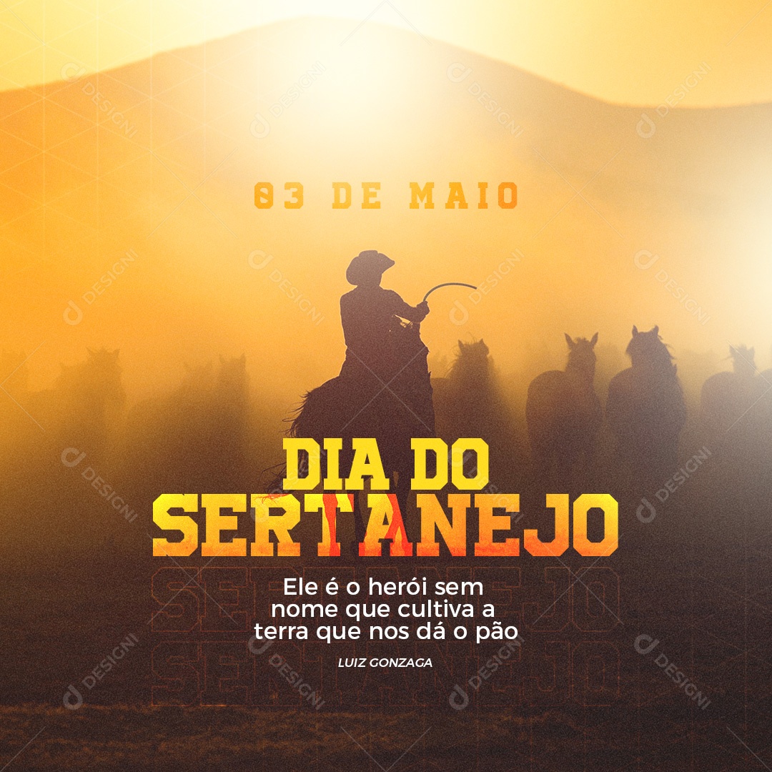 Social Media Dia Do Sertanejo Herói Sem Nome PSD Editavel