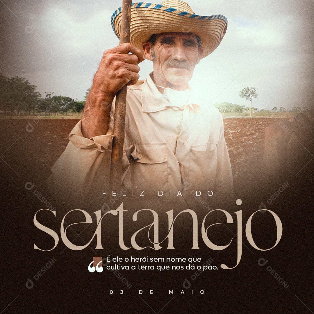 Social Media Dia Do Sertanejo Herói Sem Nome PSD Editável