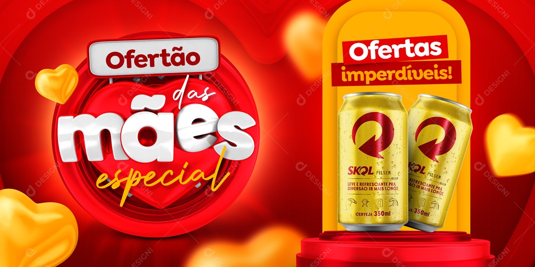 Social Media Banner Ofertão Dia Das Mães Cerveja PSD Editavel