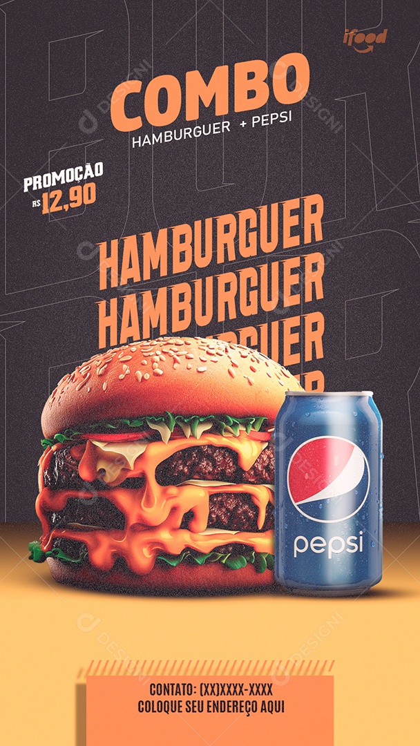 Social Media Story Combo De Hamburguer PSD Editavel