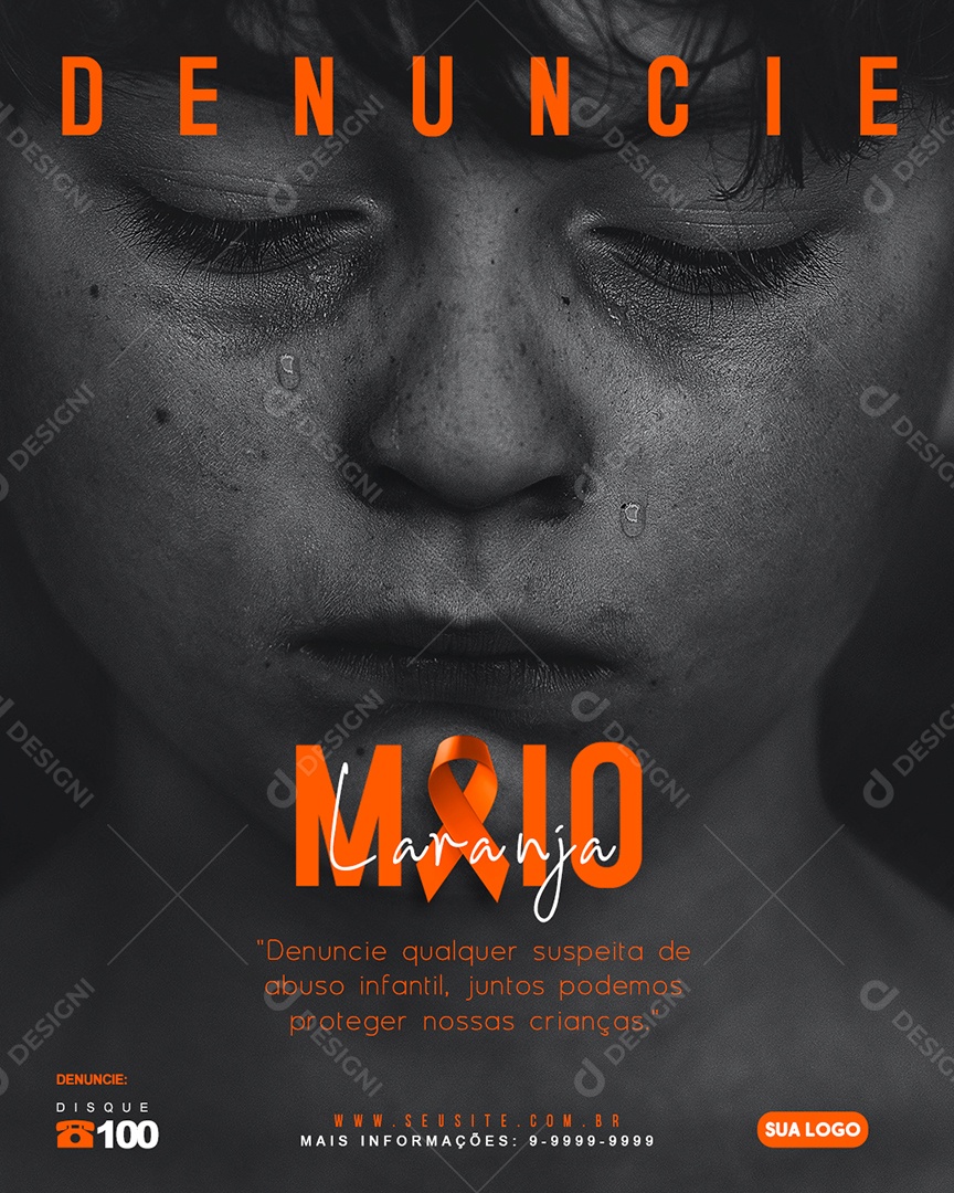 Social Media Feed Maio Laranja Denuncie PSD Editavel