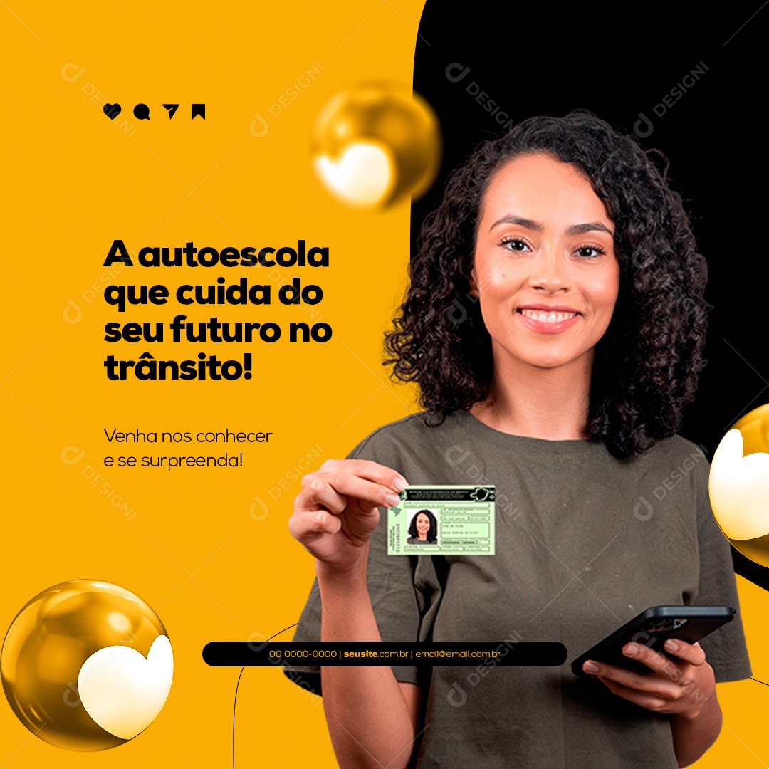 Autoescola Social Media PSD Editável