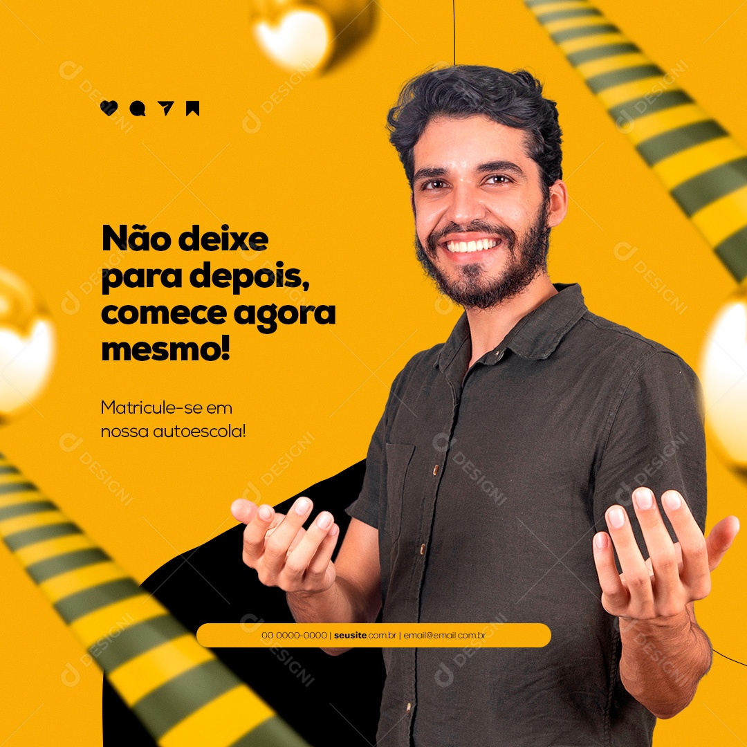 Autoescola Social Media PSD Editável