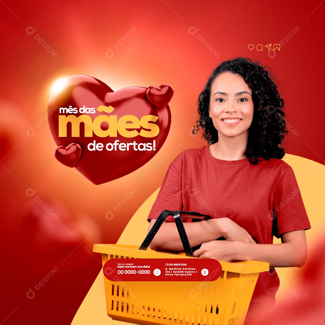 Mês das Mães de Ofertas! Social Media PSD Editável