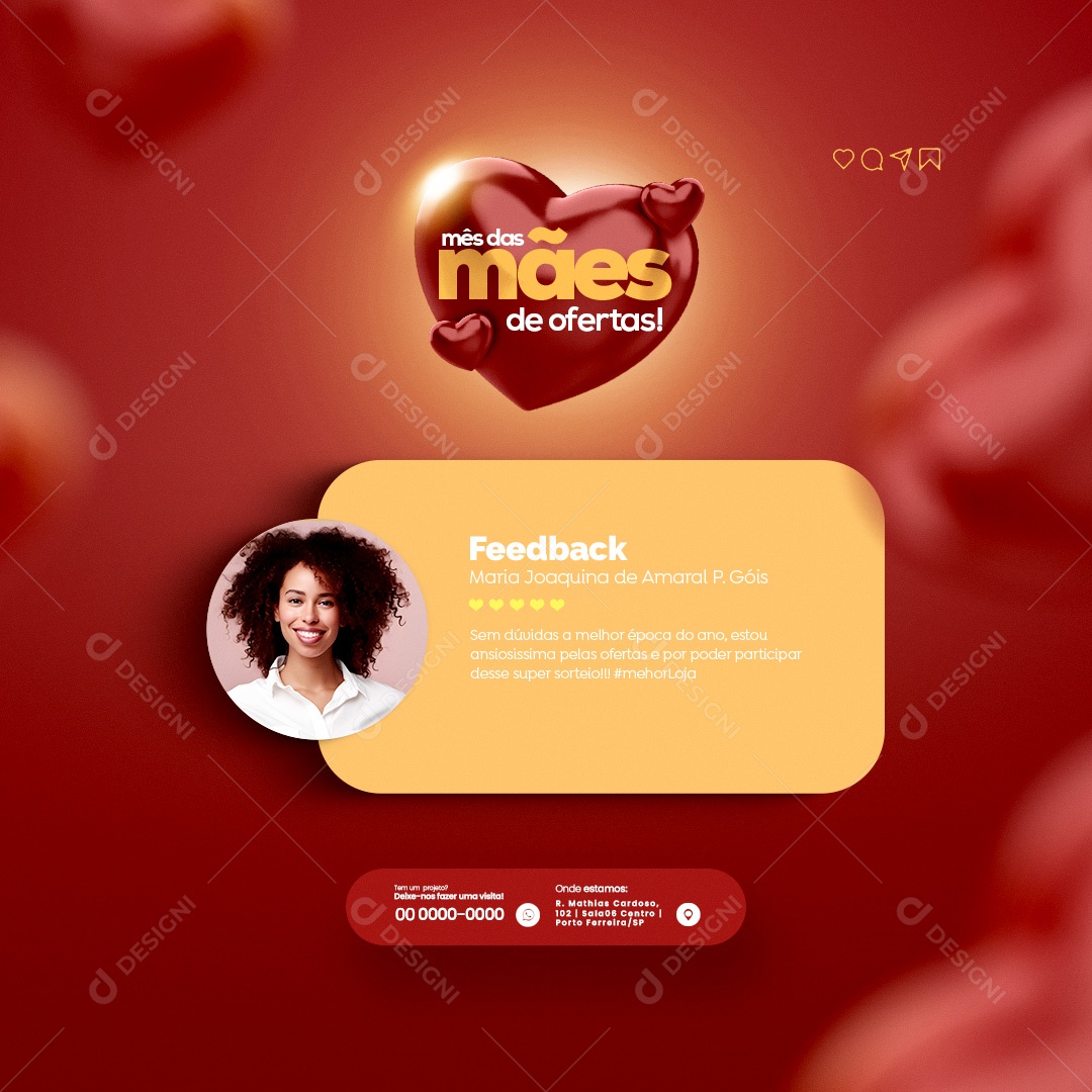 Feedback Mês das Mães de Ofertas! Social Media PSD Editável