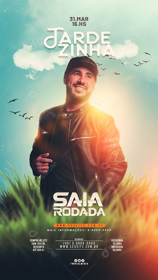 Social Media Flyer Story Tardezinha Saia Rodada PSD Editavel