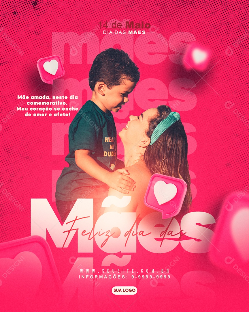 Social Media Feed Feliz Dia Das Mães PSD Editavel