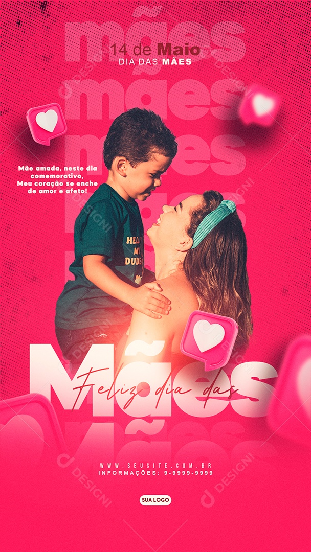 Social Media Story Feliz Dia Das Mães 14 De Maio PSD Editável