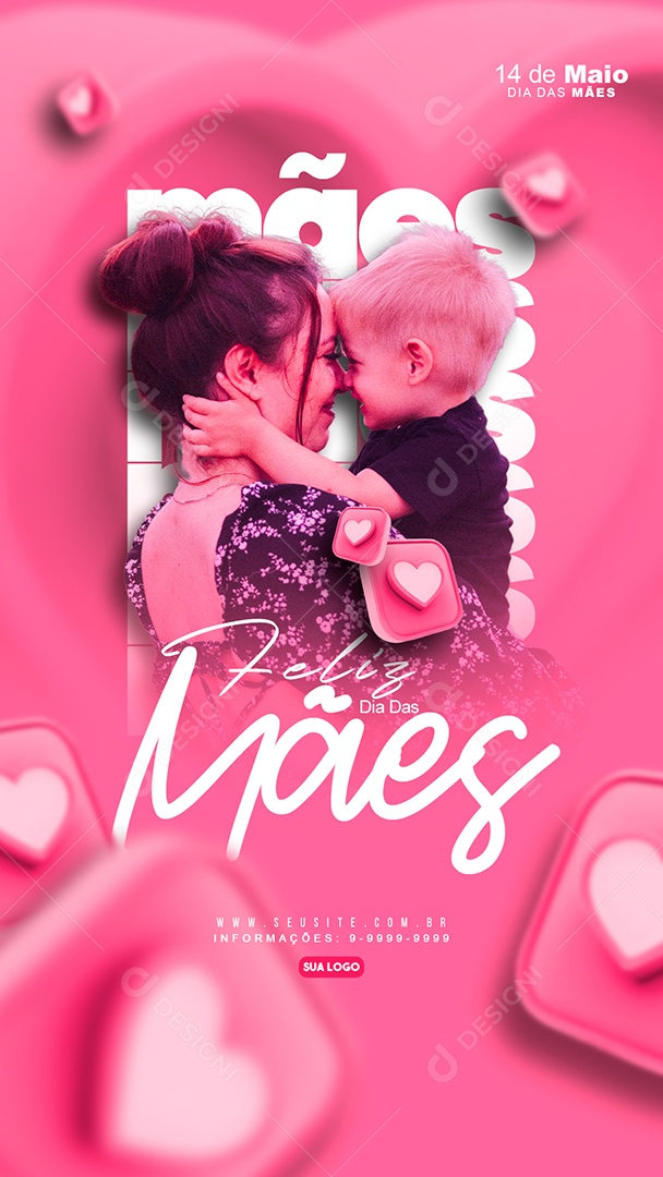 Social Media Story Feliz Dia Das Mães PSD Editavel
