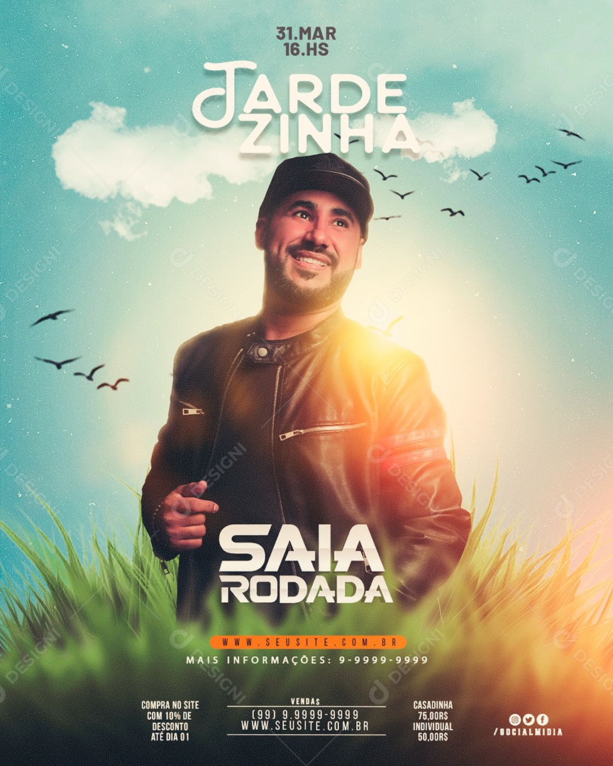 Social Media Flyer Feed Tardezinha Saia Rodada PSD Editavel