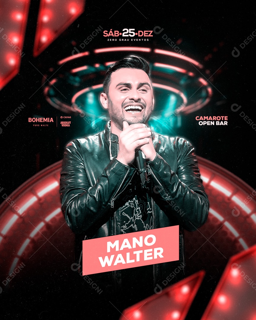 Flyer Show Mano Walter Social Media PSD Editável