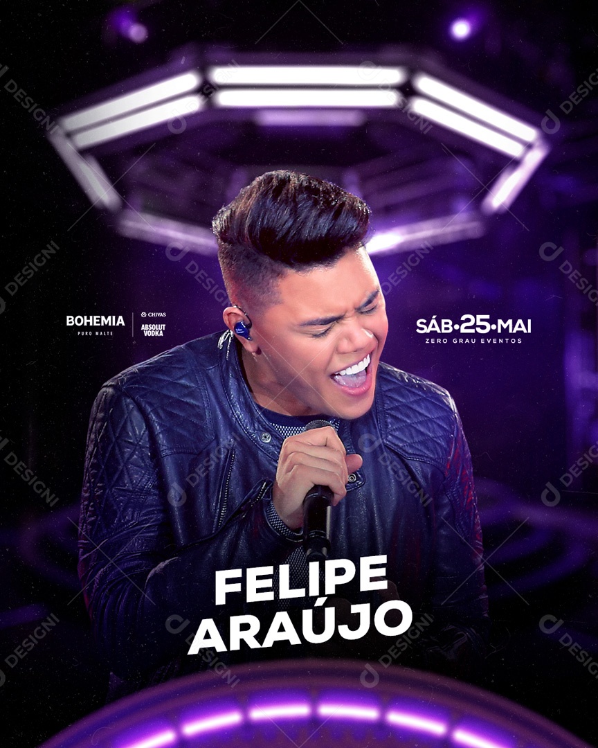 Flyer Sertanejo Felipe Araújo Social Media PSD Editável