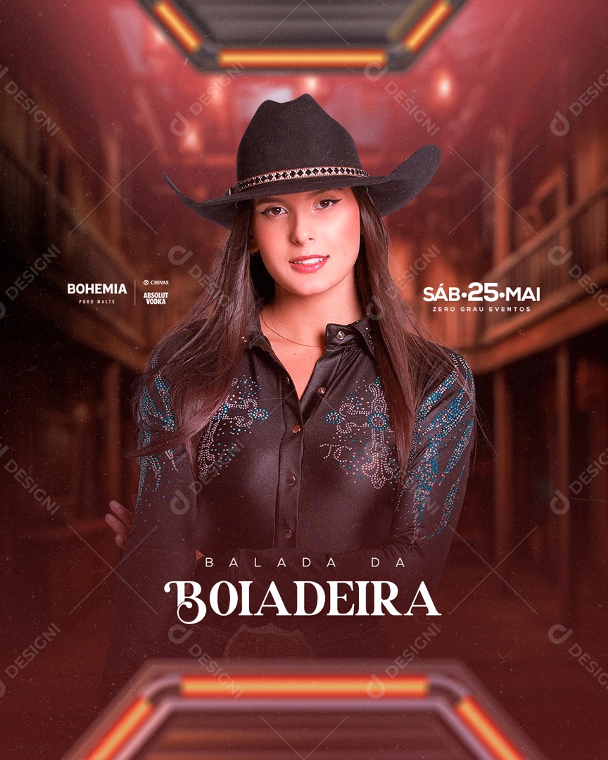 Flyer Show Balada da Boiadeira Ana Castela Social Media PSD Editável