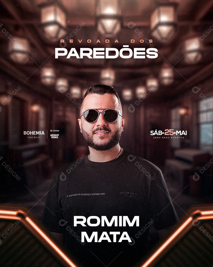 Flyer Revoada dos Paredões Romim Mata Social Media PSD Editável