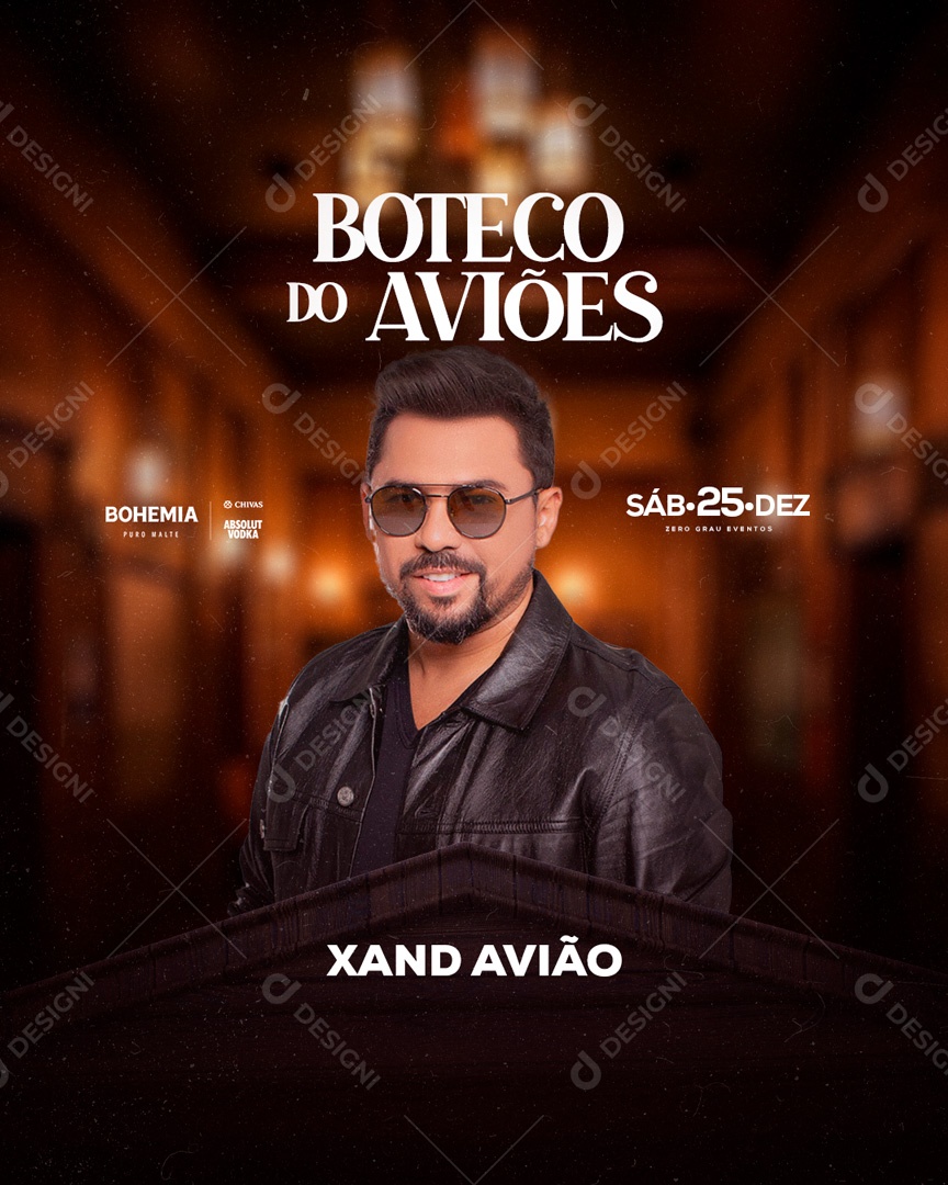 Flyer Show Xand Avião Social Media PSD Editável