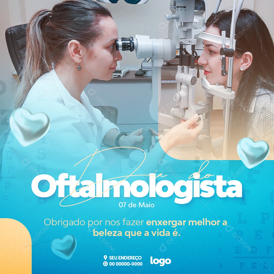 Dia Do Oftalmologista 07 De Maio Ótica Social Media PSD Editável