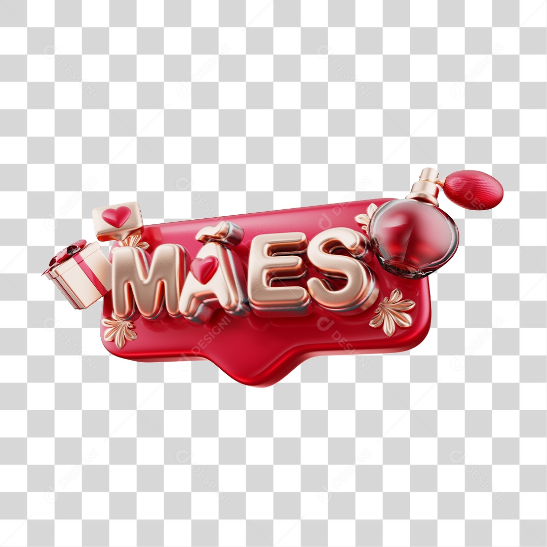 Selo 3D Para Composição Mães PNG Transparente