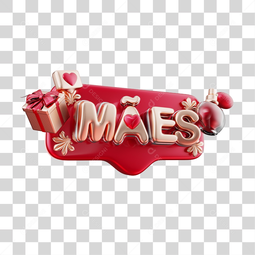 Selo 3D Para Composição Mães PNG Transparente